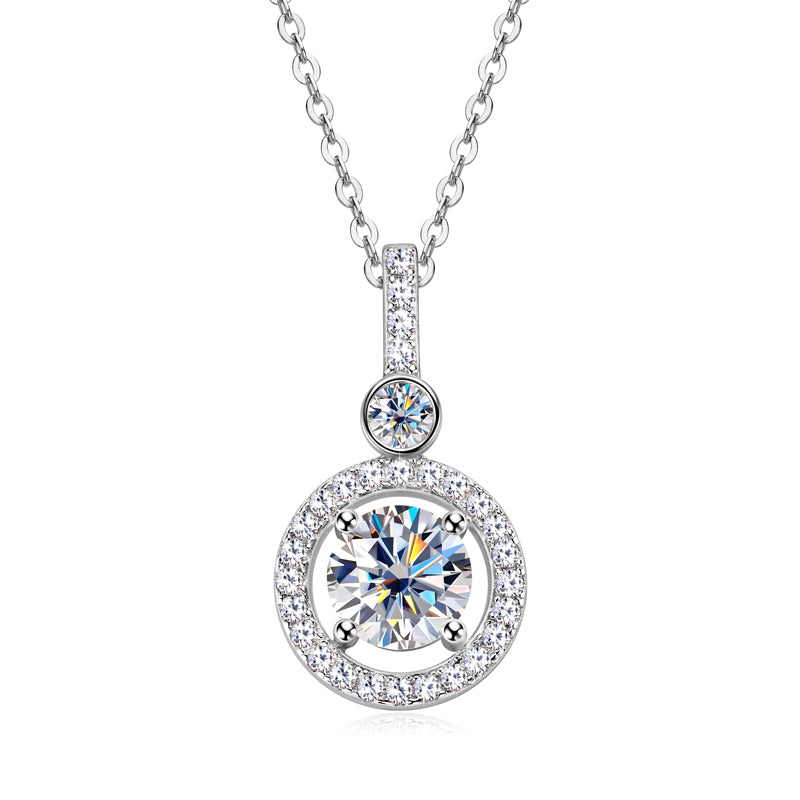 925 Silver Pendant Necklace with 1.33 ct Moissanite – GRA Certified
