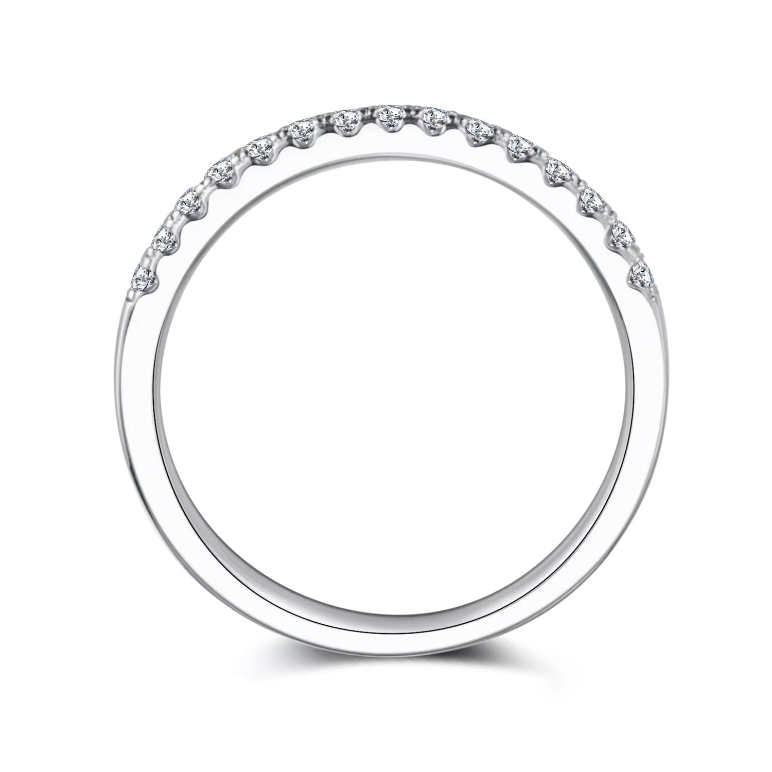 925 Silver Women’s Ring with 15 Moissanite Stones – GRA Certified
