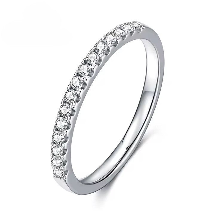 925 Silver Women’s Ring with 15 Moissanite Stones – GRA Certified