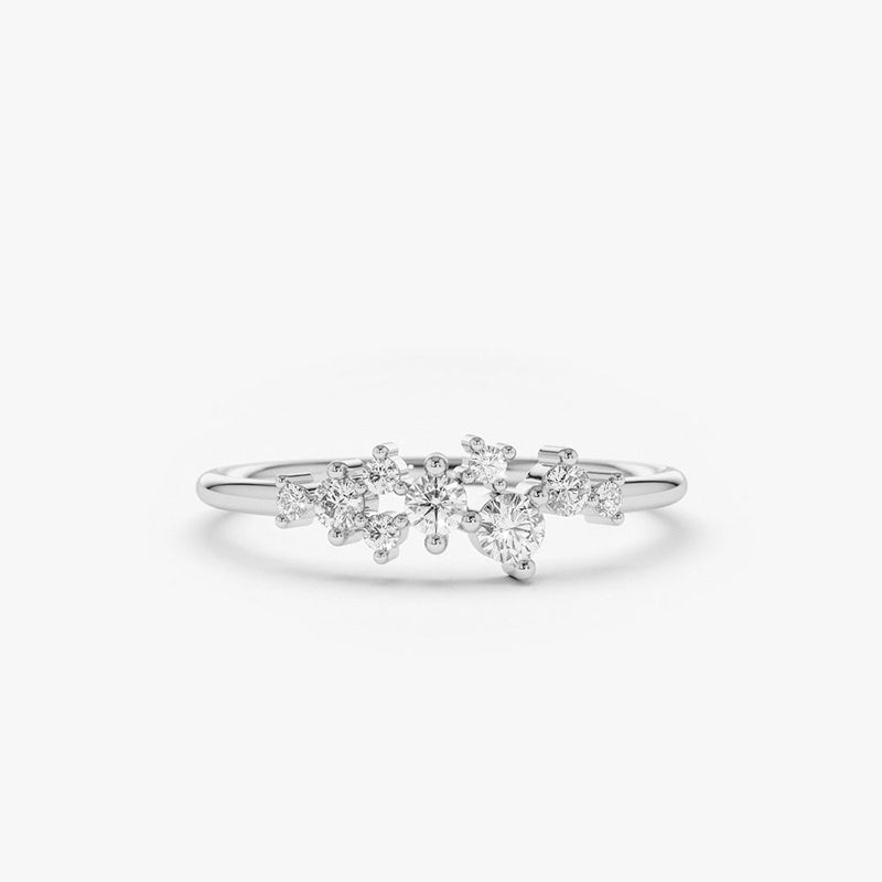925 Silver Women’s Ring with Moissanite Cluster – GRA Certified