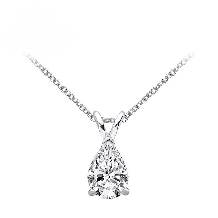 1.5 ct Pear-Shaped Moissanite Pendant Necklace in 925 Silver – GRA Certified