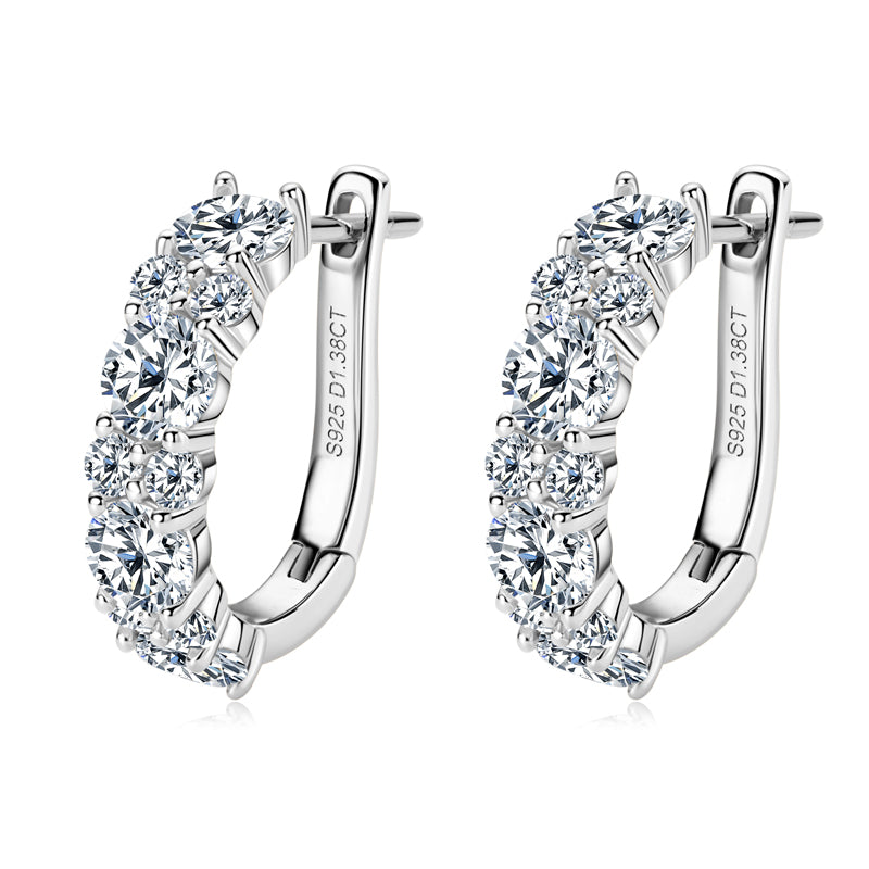 925 Silver Women’s Earrings with 2.76 ct Moissanite – GRA Certified
