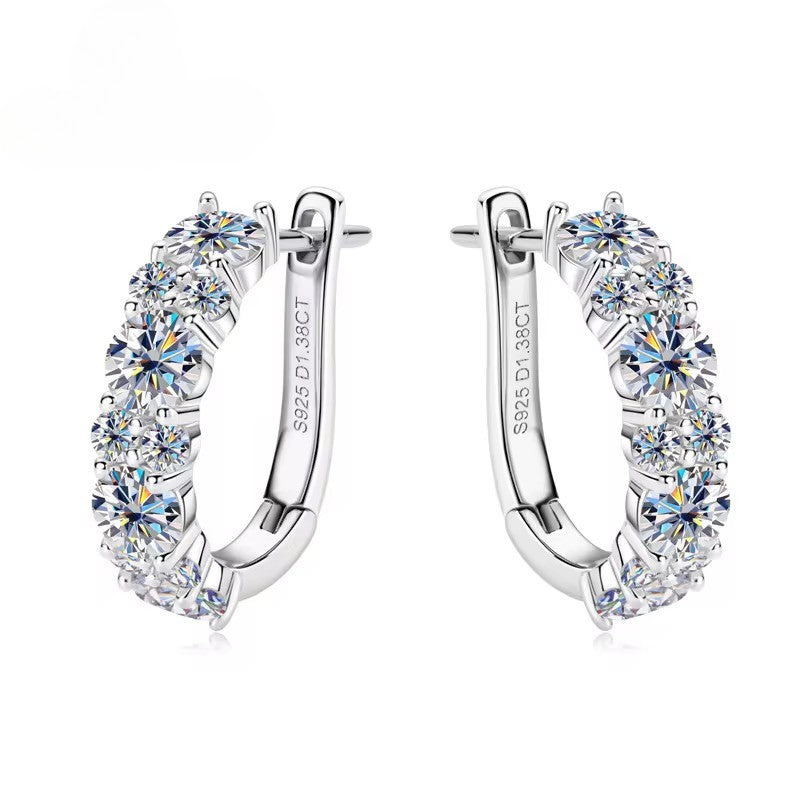 925 Silver Women’s Earrings with 2.76 ct Moissanite – GRA Certified