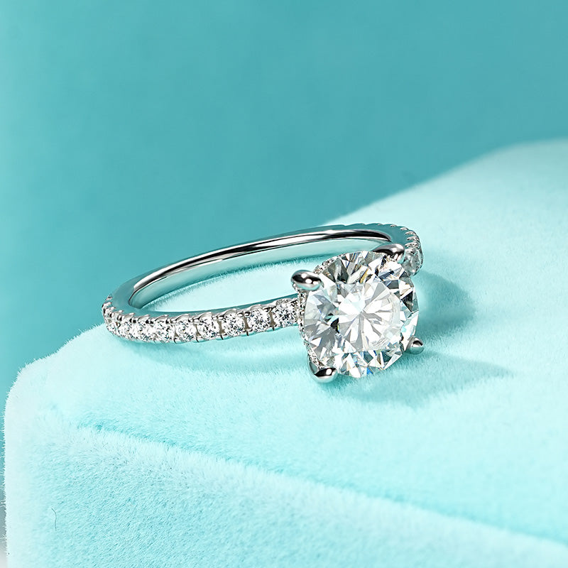 925 Silver Stackable Women’s Ring with 2 ct Moissanite – GRA Certified